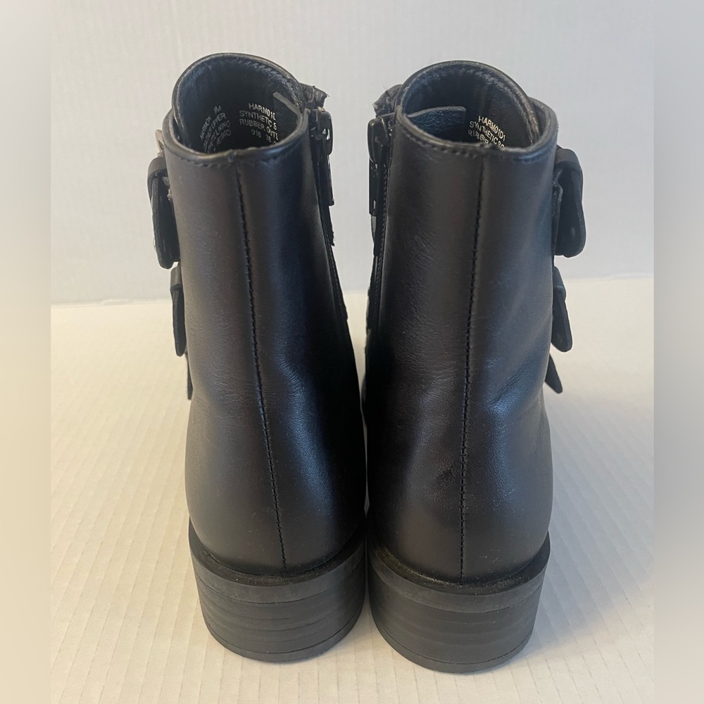 Women’s Steven by Steve Madden New York Harmon Black Leather Booties - Picture 5 of 8